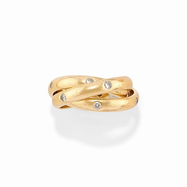 CARTIER : Anello in oro giallo 18k e diamanti  - Asta Argenti dal XVIII al XX secolo - Associazione Nazionale - Case d'Asta italiane