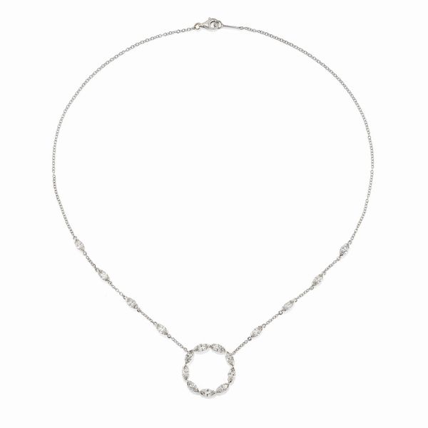 Collana in oro bianco 18k e diamanti  - Asta Argenti dal XVIII al XX secolo - Associazione Nazionale - Case d'Asta italiane