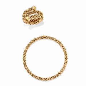 FOPE : Collana e bracciale in oro bicolore 18k  - Asta Argenti dal XVIII al XX secolo - Associazione Nazionale - Case d'Asta italiane