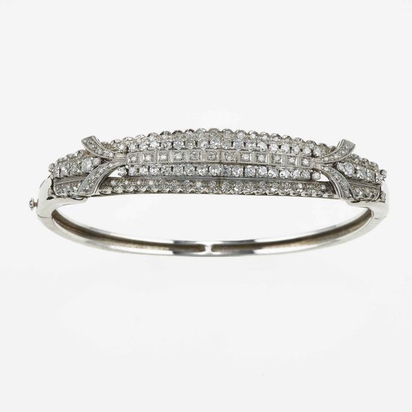 Bracciale rigido con diamanti taglio huit-huit  - Asta Fine jewels - Associazione Nazionale - Case d'Asta italiane