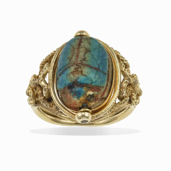 Anello con pietra dura incisa  - Asta Fine jewels - Associazione Nazionale - Case d'Asta italiane