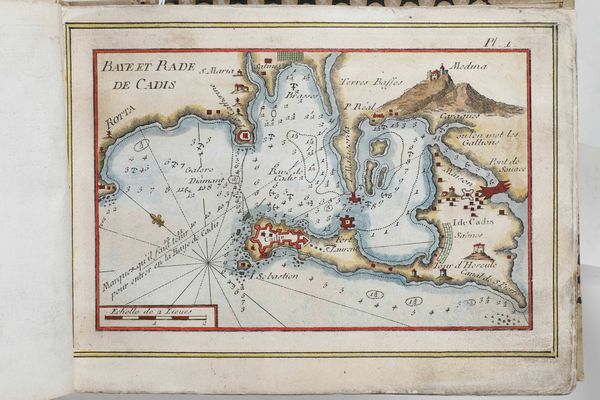 Roux, Joseph : Recueil des principaux plans des ports et Rades de la Mer Mediterranee, Estraits de ma. Carte en Douze Feuilles. Marsiglia, Roux, 1764  - Asta Libri Antichi e Rari. Incisioni - Associazione Nazionale - Case d'Asta italiane