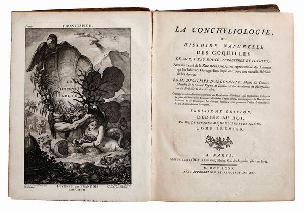 Desallier d'Argenville : D'Argenville Desallier La conchyliologie, ou histoire naturelle des coquilles... Parigi, presso Guillaume de Bure, 1780  - Asta Libri Antichi e Rari. Incisioni - Associazione Nazionale - Case d'Asta italiane