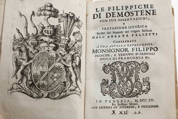 Vincenzo Gravina : Tragedie, in Napoli, Nella Stamperia di Felice Mosca, 1712  - Asta Libri Antichi e Rari. Incisioni - Associazione Nazionale - Case d'Asta italiane