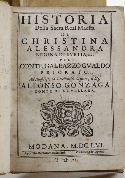 Agostino Mascardi : La congiura del Conte Gio. Luigi De Fieschi, in Venetia, Appresso Giacomo Scaglia, 1629  - Asta Libri Antichi e Rari. Incisioni - Associazione Nazionale - Case d'Asta italiane