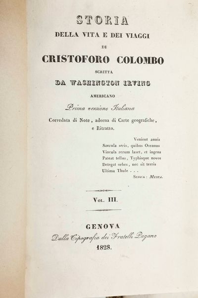 Guglielmo Robertson : Storia di America, in Venezia, presso Gio: Antonio Curti, 1802 (2 volumi)  - Asta Libri Antichi e Rari. Incisioni - Associazione Nazionale - Case d'Asta italiane