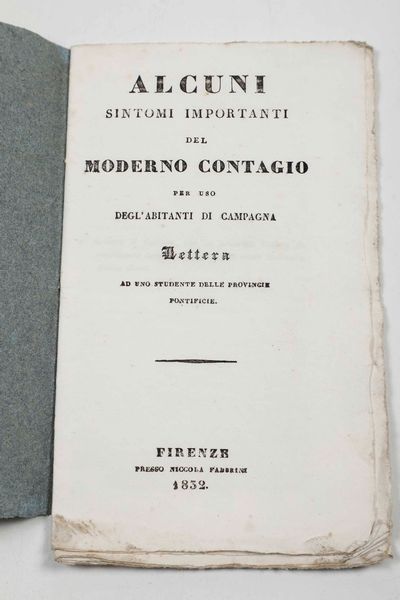 Bernardino Caccia : Del metodo curativo della tigna e della scabbia tenuto nel pio stabilimento della casa dindustria...Roma, Per Giuseppe Brancadoro E C., 1833  - Asta Libri Antichi e Rari. Incisioni - Associazione Nazionale - Case d'Asta italiane