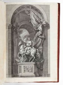 Quinza Francesco : Relazione della statua equestre di Carlo Magno eretta nel portico del tempio Vaticano...in Siena, Appresso Francesco Quinza,1725  - Asta Libri Antichi e Rari. Incisioni - Associazione Nazionale - Case d'Asta italiane