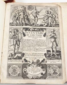 Michel Baudier : Inventaire de lHistorie generalle des Turcz... a Paris, Chez Henri le Gras et Iean Guignar, 1631  - Asta Libri Antichi e Rari. Incisioni - Associazione Nazionale - Case d'Asta italiane