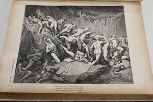 DANTE ALIGHIERI : La Divina Commedia... Illustrata da Gustavo Dor. Milano, Sonzogno, senza data ma fine secolo XIX.  - Asta Libri Antichi e Rari. Incisioni - Associazione Nazionale - Case d'Asta italiane