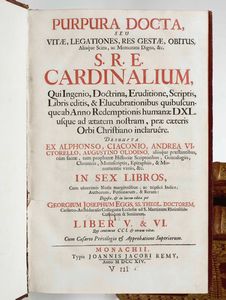 Eggs Georg Joseph : Legatura artistica Purpura Docta seu vitae, legationes, res gestae, obitus,...Monachii, Sumptibus Joan. Jacobi Remy Bibliopolae, 1714.  - Asta Libri Antichi e Rari. Incisioni - Associazione Nazionale - Case d'Asta italiane