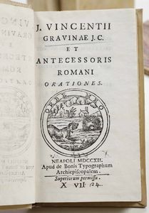 Vincenzo Gravina : Tragedie, in Napoli, Nella Stamperia di Felice Mosca, 1712  - Asta Libri Antichi e Rari. Incisioni - Associazione Nazionale - Case d'Asta italiane