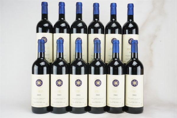 Sassicaia Tenuta San Guido 2003  - Asta L'Armonia del Tempo | Vini pregiati e da collezione - Associazione Nazionale - Case d'Asta italiane