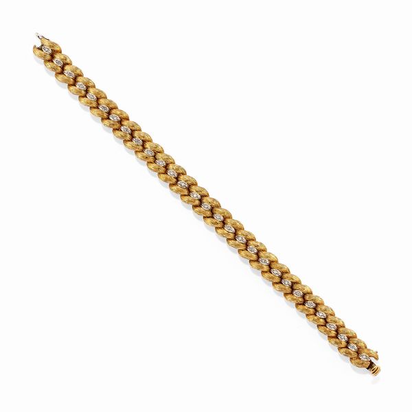 Bracciale in oro bicolore 18k e diamanti  - Asta Gioielli - Associazione Nazionale - Case d'Asta italiane