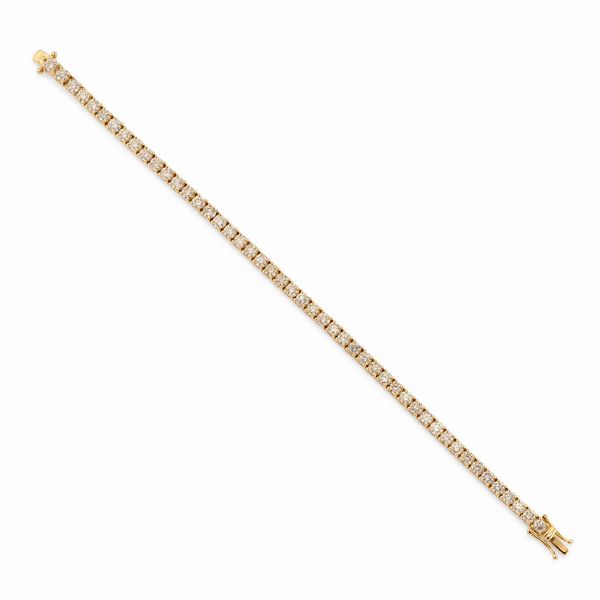 Bracciale tennis in oro bianco 18k e diamanti  - Asta Gioielli - Associazione Nazionale - Case d'Asta italiane