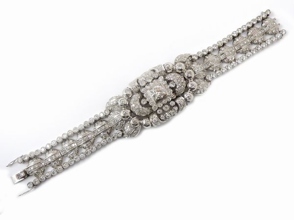 Bracciale in oro bianco con diamanti  - Asta Gioielli e Orologi - Associazione Nazionale - Case d'Asta italiane