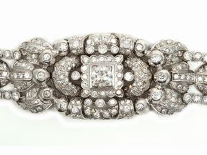 Bracciale in oro bianco con diamanti  - Asta Gioielli e Orologi - Associazione Nazionale - Case d'Asta italiane