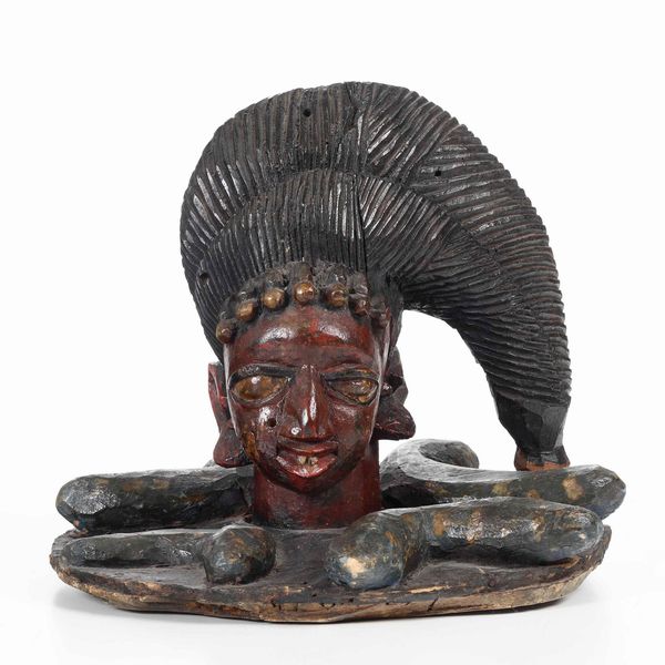 Scultura in legno policromo. Arte africana secolo XX  - Asta Dimore italiane | Cambi Time - Associazione Nazionale - Case d'Asta italiane