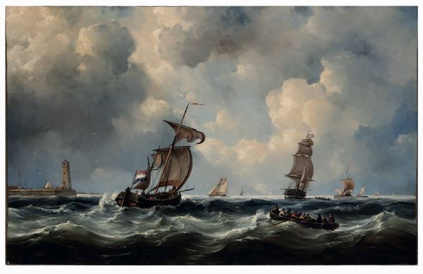 Scuola olandese del XIX secolo Marina con velieri  - Asta Dimore italiane - Associazione Nazionale - Case d'Asta italiane