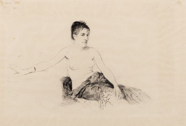 Giuseppe De Nittis : Femme nue a mi corps  - Asta Grafica internazionale e multipli d'autore - Associazione Nazionale - Case d'Asta italiane