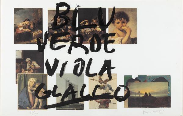 Jannis Kounellis : Blu verde viola giallo  - Asta Grafica internazionale e multipli d'autore - Associazione Nazionale - Case d'Asta italiane