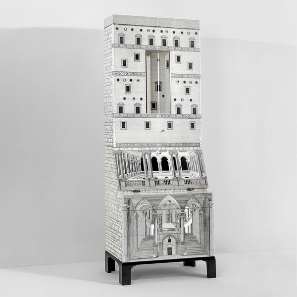 Piero Fornasetti : Trumeau mod. Architettura  - Asta Fine design - Associazione Nazionale - Case d'Asta italiane