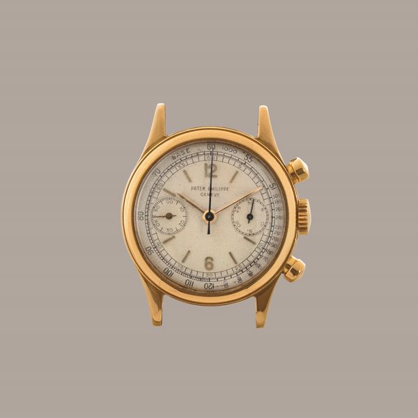 PATEK PHILIPPE - Rarissimo Tasti Tondi ref 1463 in oro giallo 18k con indici Index e numeri Arabi, due contatori quadrante Argent Gren.  - Asta Orologio da polso e da tasca  - Associazione Nazionale - Case d'Asta italiane