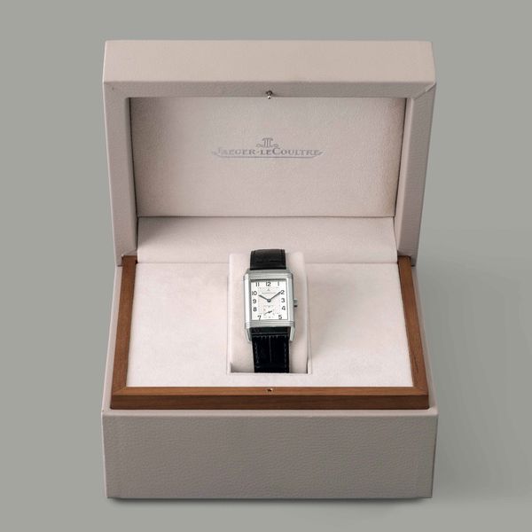 JAEGER LECOULTRE - Reverso Grand Taille in acciaio, quadrante bianco con numeri Arabi, movimento a carica manuale secondi al sei  - Asta Orologio da polso e da tasca  - Associazione Nazionale - Case d'Asta italiane