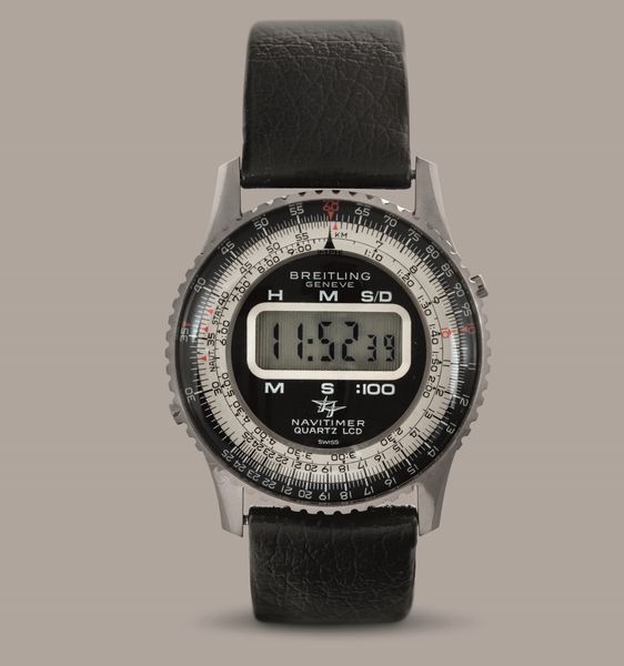 BREITLING - Navitimer Quartz LCD, cronografo digitale al con cassa in acciaio, fondello a scatto e ghiera girevole  - Asta Orologio da polso e da tasca  - Associazione Nazionale - Case d'Asta italiane