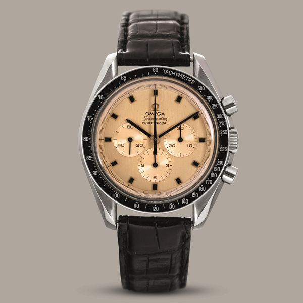 OMEGA - Speedmaster 145.022 cronografo professionale a carica manuale, tre contatori, cassa in acciaio e quadrante in oro con indici in Onice  - Asta Orologio da polso e da tasca  - Associazione Nazionale - Case d'Asta italiane