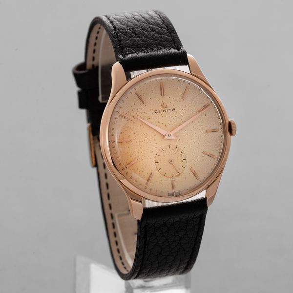 ZENITH - Stellina in oro rosa 18k con quadrante fan, carica manuale con piccoli secondi  - Asta Orologio da polso e da tasca  - Associazione Nazionale - Case d'Asta italiane