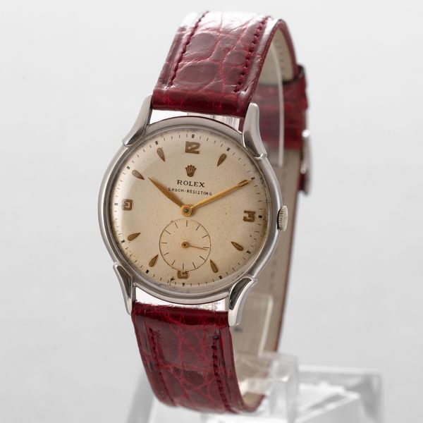 ROLEX - Precision ref 4498 in acciaio con fondello a scatto, anse riportate, quadrante Argent con piccoli secondi in basso e numeri Arabi applicati, carica manuale  - Asta Orologio da polso e da tasca  - Associazione Nazionale - Case d'Asta italiane