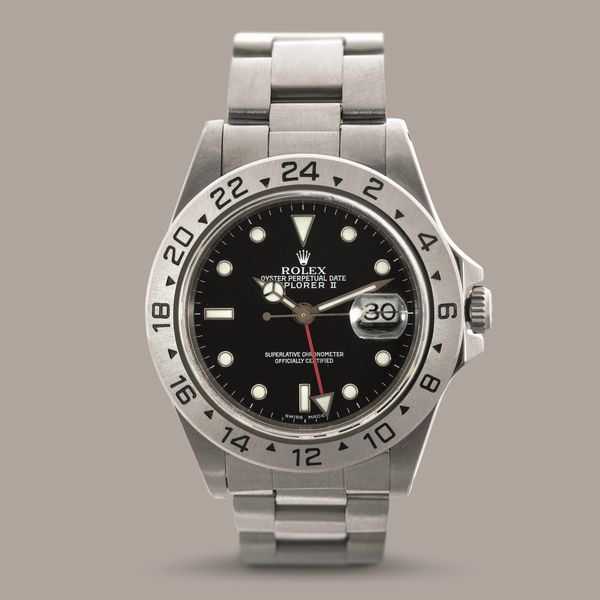 ROLEX - Explorer II ref 16570 in acciaio ghiera incisa e sferino delle 24 ore, quadrante nero bicchierini Luminova con datario, movimento automatico  - Asta Orologio da polso e da tasca  - Associazione Nazionale - Case d'Asta italiane