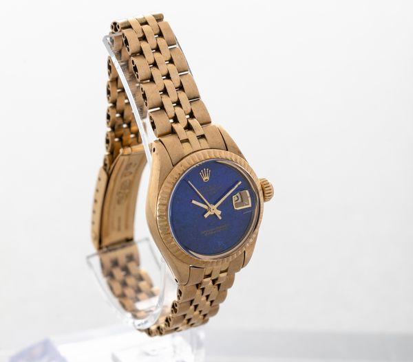 ROLEX - Oyster Perpetual Datejust Lady ref 6917 in oro giallo 18k, quadrante in Lapis Lazuli, bracciale Jubilee, movimento automatico<BR>  - Asta Orologio da polso e da tasca  - Associazione Nazionale - Case d'Asta italiane