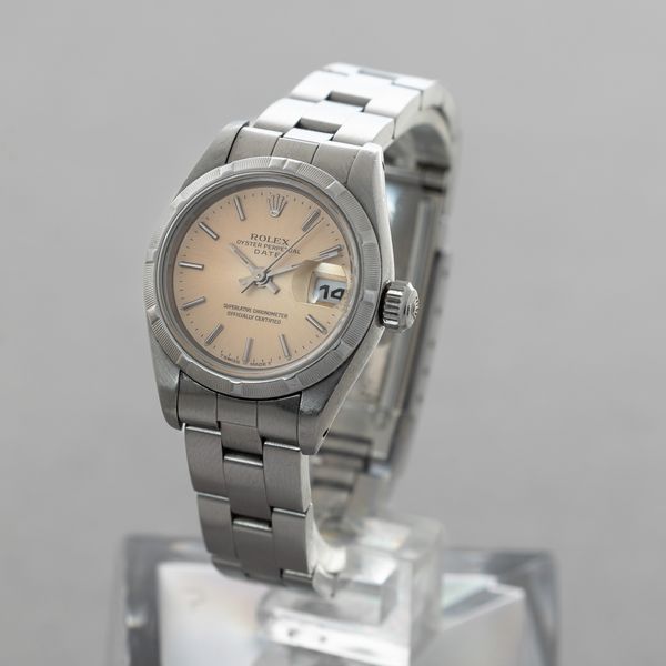 ROLEX - Oyster Perpetual Date ref 69190 in acciaio, quadrante ocra soleil indici applicati in acciaio con ghiera graduata, bracciale Oyster movimento automatico con Garanzia originale  - Asta Orologio da polso e da tasca  - Associazione Nazionale - Case d'Asta italiane