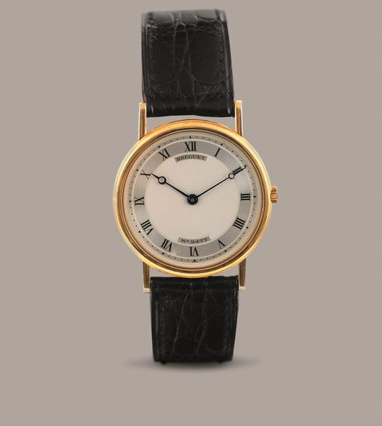 BREGUET - Classique extrapiatto ref. 3150, in oro giallo 18k, quadrante argent guilloch con numeri Romani, cassa a moneta, carica manuale.  - Asta Orologio da polso e da tasca  - Associazione Nazionale - Case d'Asta italiane