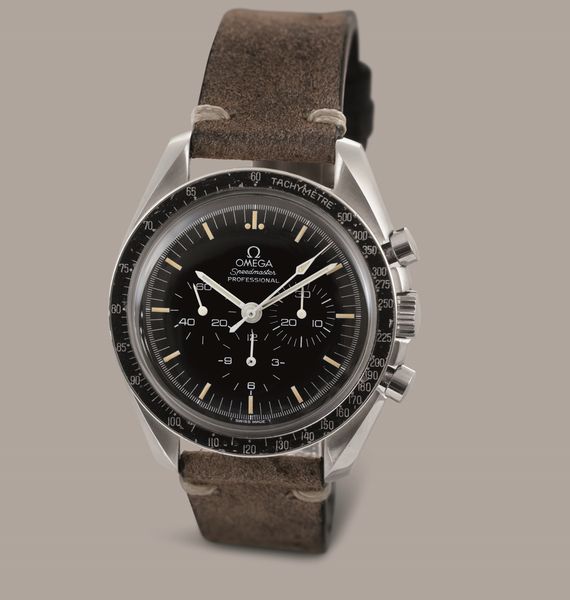 OMEGA - Speedmaster Professional Pre-Moon 105.012 carica manuale Cal. 321, quadrante nero con indici dipinti al trizio. Cassa in acciaio con fondello a vite anse elicoidali e tasti pompa  - Asta Orologio da polso e da tasca  - Associazione Nazionale - Case d'Asta italiane