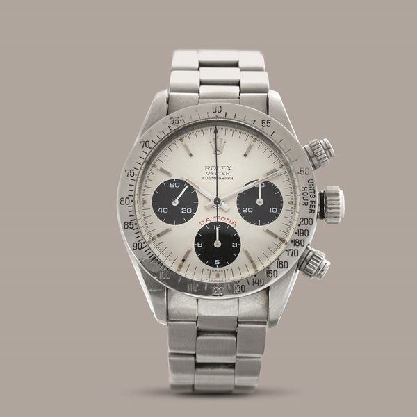 ROLEX - Cosmograph Daytona ref 6265 in acciaio cronografo tre contatori con lunetta tachimetrica, tasti a vite e quadrante Argent  - Asta Orologio da polso e da tasca  - Associazione Nazionale - Case d'Asta italiane