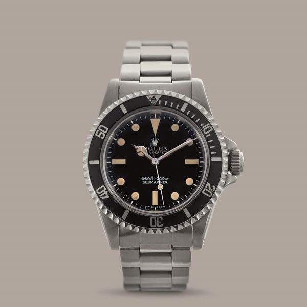 ROLEX - Submariner 5513 in acciaio con quadrante nero pallettoni Mark II, movimento automatico, ghiera girevole e bracciale Oyster con chiusura Fliplock  - Asta Orologio da polso e da tasca  - Associazione Nazionale - Case d'Asta italiane