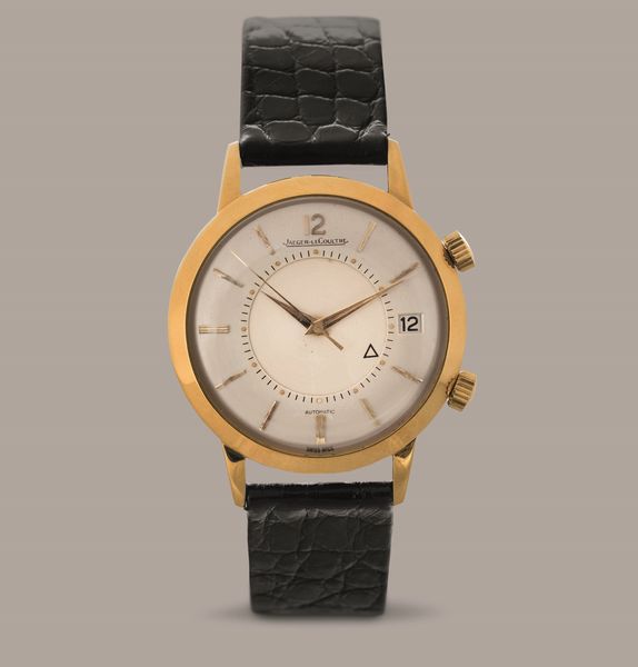 JAEGER LECOULTRE - Memovox in oro giallo 18k movimento automatico carica a martello con datario e svegliarino, quadrante Argent  - Asta Orologio da polso e da tasca  - Associazione Nazionale - Case d'Asta italiane