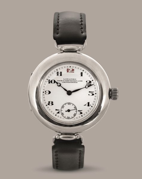 LONGINES - Oversize con doppia cassa a cerniera in acciaio e anse snodate, carica manuale e quadrante in smalto bianco e numeri Breguet con firma del rivenditore di Costantinopoli  - Asta Orologio da polso e da tasca  - Associazione Nazionale - Case d'Asta italiane