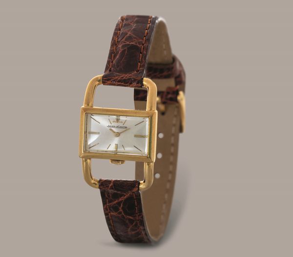 JAEGER LECOULTRE - Etrier in oro giallo 18k, quadrante argent con indici applicati, carica manuale  - Asta Orologio da polso e da tasca  - Associazione Nazionale - Case d'Asta italiane