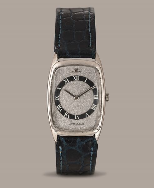 JAEGER LECOULTRE - Dress watch in oro bianco 18k, quadrante Argent con pista ore e minuti blu, numeri Romani, carica manuale  - Asta Orologio da polso e da tasca  - Associazione Nazionale - Case d'Asta italiane