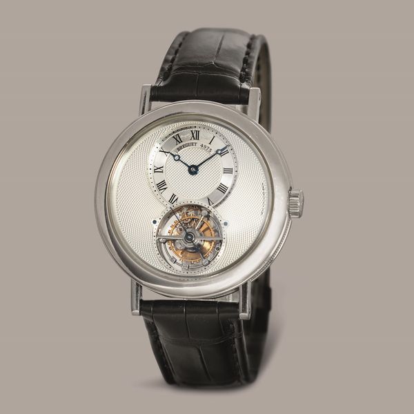 BREGUET - Classique Complication Tourbillon ref 5357 in platino, carica manuale, fondello a vista con lavorazione della platina a mano, quadrante bianco guilloch con scatola e garanzia  - Asta Orologio da polso e da tasca  - Associazione Nazionale - Case d'Asta italiane