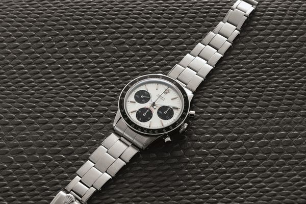 ROLEX - Daytona ref 6241 Cherry Logo carica manuale,in acciaio, quadrante Argent contatori neri a contrasto, ghiera nera in bachelite e pulsanti a pompa  - Asta Orologio da polso e da tasca  - Associazione Nazionale - Case d'Asta italiane