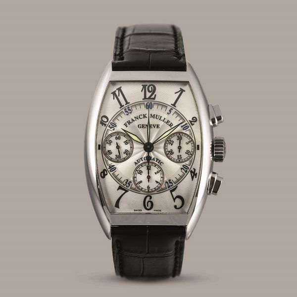 FRANCK MULLER - Chrono Cintre Curvex ref 7850CC AT in acciaio tre contatori, quadrante Argent, edizione numerata con scatola e garanzia  - Asta Orologio da polso e da tasca  - Associazione Nazionale - Case d'Asta italiane