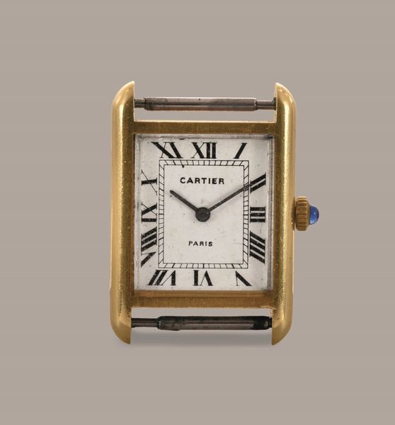 CARTIER - Must Paris in oro 18k carica manuale, quadrante bianco con numeri Romani con astuccio originale  - Asta Orologio da polso e da tasca  - Associazione Nazionale - Case d'Asta italiane