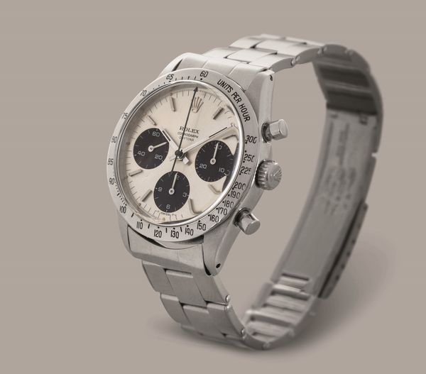 ROLEX - Cosmograph Daytona ref 6239 in acciaio Daytona Piccola in acciaio con ghiera tachimetrica, contatori neri a contrasto su quadrante Argent e bracciale rivettato, carica manuale  - Asta Orologio da polso e da tasca  - Associazione Nazionale - Case d'Asta italiane