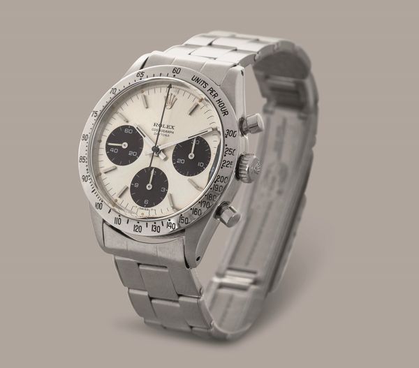 ROLEX - Cosmograph Daytona ref 6239 in acciaio Daytona Piccola in acciaio con ghiera tachimetrica, contatori neri a contrasto su quadrante Argent e bracciale rivettato, carica manuale  - Asta Orologio da polso e da tasca  - Associazione Nazionale - Case d'Asta italiane