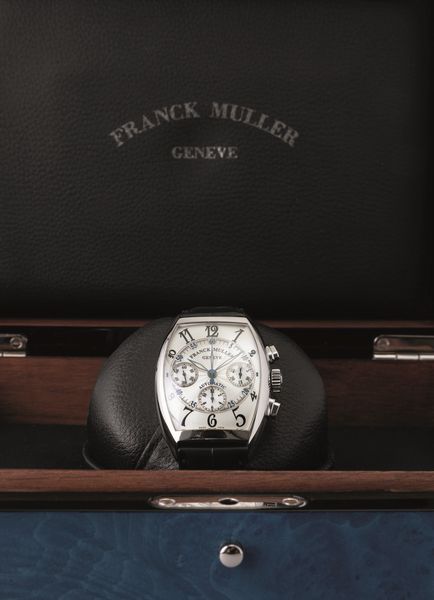 FRANCK MULLER - Chrono Cintre Curvex ref 7850CC AT in acciaio tre contatori, quadrante Argent, edizione numerata con scatola e garanzia  - Asta Orologio da polso e da tasca  - Associazione Nazionale - Case d'Asta italiane